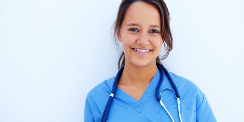 Medical – Portrait of a nurse against copyspace